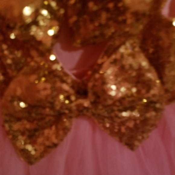 Pink and gold sequin girl dress - Picture 2 of 3